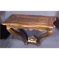 Louis XV Walnut Serpentine Console Table...