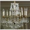 Image 1 : Louis XV Style Brass and Cut Glass Ten-Light Chandelier...