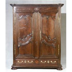 Louis XV Inlaid Oak Armoire...