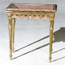 Louis XVI Style Giltwood Vitrine Table...