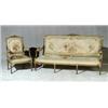 Image 1 : Louis XVI Style Giltwood and Aubusson Tapestry Upholstered Five-Piece Salon Group...