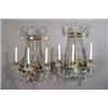 Image 1 : Set of Four Neoclassical Style Gilt Metal and Cut Glass Three-Light Bras de LumiFre...