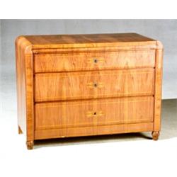 Biedermeier Satinwood Inlaid and Marquetry Walnut Commode...