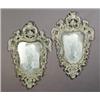 Image 1 : Pair of Italian Rococo Style Gray-Painted Giltwood Mirrors...