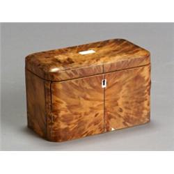 George III Ivory Inlaid Tortoiseshell Tea Caddy...