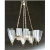 Image 1 : George III Style Brass and Glass Eight-Light Chandelier...