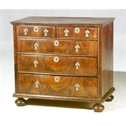 William & Mary Crossbanded Walnut Chest of Drawers...