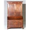 Image 1 : George III Inlaid Mahogany Slant-Front Bureau Bookcase...