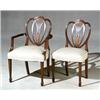 Image 1 : Set of Seven George III Style Lightwood Inlaid Mahogany Dining Chairs...