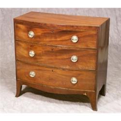 George III Style Mahogany Bow-Front Chest of Drawers...