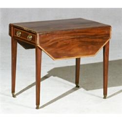 George III Satinwood Inlaid Mahogany Pembroke Table...