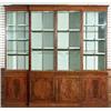 Image 1 : George III Style Satinwood Inlaid Mahogany Breakfront Bookcase...