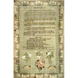 Silk Needlework Sampler...