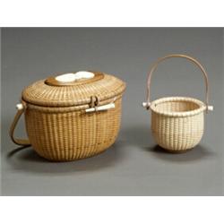 Two Nantucket Woven Splint Baskets...