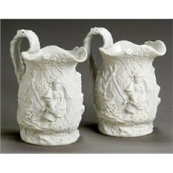 Pair of Cobridge Salt Glazed Stoneware Water Pitchers...