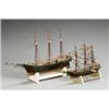 Image 1 : Two Continental Painted Wood Models of Three-Masted Ships...
