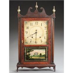 Federal Mahogany 'Pillar and Scroll' Shelf Clock...