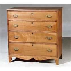 Federal Satinwood Inlaid Cherry Chest of Drawers...