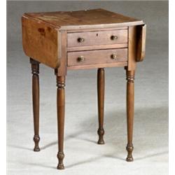 Federal Cherry Drop-Leaf Work Table...