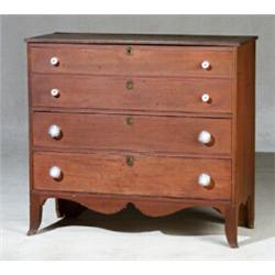 American Red Stained Poplar Blanket Chest of Drawers...