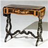 Image 1 : Victorian Rococo Style Marquetry and Ebonized Burlwood Drop-Leaf Dressing Table...