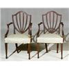 Image 1 : Pair of Federal Mahogany Shield-Back Armchairs...