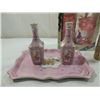 Image 2 : LOT 5 VINTAGE BATH SETS & CRYSTALS