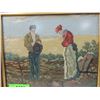 Image 2 : FRAMED VINTAGE NEEDLEPOINT FARMER & WIFE