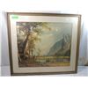 Image 3 : VINTAGE LITHOGRAPH MOUTAIN SCENE