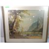Image 4 : VINTAGE LITHOGRAPH MOUTAIN SCENE