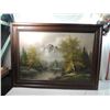 Image 5 : CT WILSON SIGNED MOUNTAIN SCENE OIL PAINTING FRAME