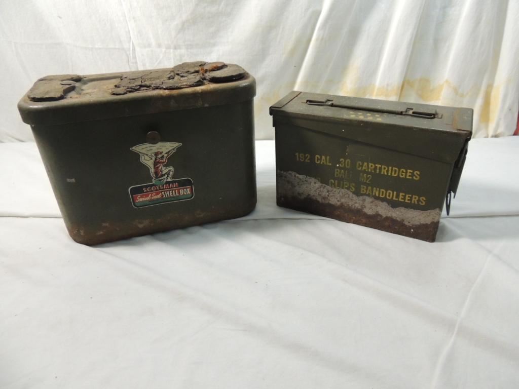 LOT 2 VINTAGE AMMO & SHELL BOXES