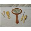 Image 1 : LOT 6 VINTAGE VANITY ITEMS:HAND MIRROR, SHOE HORN