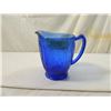Image 1 : VINTAGE COBALT BLUE GLASS PITCHER