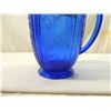 Image 2 : VINTAGE COBALT BLUE GLASS PITCHER
