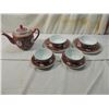 Image 1 : LOT 9 RED CHINESE DISHES & TEA POT