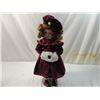 Image 1 : 17" PORCELAIN WINTER DRESS DOLL