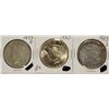 Image 1 : 3 - PEACE SILVER DOLLARS, 1923 BU, 1923-S & 1923-D AVG CIRC