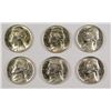 Image 1 : LOT OF ( 6 ) BU 1943-P SILVER JEFFERSON "WAR" NICKELS