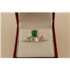 Image 1 : LADIES PLATINUM NATURAL EMERALD & DIAMOND SET DRESS RING SET WITH 32 TAPERED  BAGUETTE CUT DIAMONDS