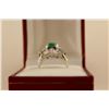 Image 3 : LADIES PLATINUM NATURAL EMERALD & DIAMOND SET DRESS RING SET WITH 32 TAPERED  BAGUETTE CUT DIAMONDS