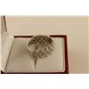 Image 2 : LADIES ITALIAN MADE 18KT WHITE GOLD FLEXIBLE DIAMOND SET DRESS RING CLAW SET WITH 37 ROUND