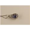 Image 4 : ONE 14KT WHITE GOLD NATURAL TANZANITE & DIAMOND PENDANT MICRO CLAW-PAVE SET WITH 42 ROUND BRILLIANT