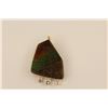 Image 1 : ONE 14KT YELLOW GOLD NATURAL AMMOLITE & DIAMOND SET PENDANT.  BEZEL HOLDS 1 MODIFIED  PENTAGON