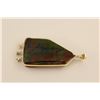 Image 3 : ONE 14KT YELLOW GOLD NATURAL AMMOLITE & DIAMOND SET PENDANT.  BEZEL HOLDS 1 MODIFIED  PENTAGON