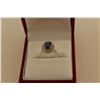 Image 1 : LADIES 14KT WHITE GOLD NATURAL TANZANITE & DIAMOND SET DRESS RING SET WITH 1 OVAL MIXED CUT NATURAL