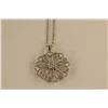 Image 1 : ONE 18KT WHITE GOLD DIAMOND SET ROUND "DAISY" DESIGN PENDANT. SET WITH 269 ROUND BRILLIANT CUT