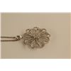 Image 2 : ONE 18KT WHITE GOLD DIAMOND SET ROUND "DAISY" DESIGN PENDANT. SET WITH 269 ROUND BRILLIANT CUT