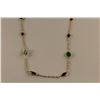 Image 2 : 10KT YELLOW GOLD CHANEL INSPIRED STATION STYLE NECKLACE BEZEL SET WITH 4 PEAR SHAPED GLASS FILLED