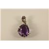 Image 1 : ONE 18KT WHITE GOLD NATURAL AMETHYST, DIAMOND, YELLOW AND PURPLE SAPPHIRE ENHANCER STYLE PENDANT,